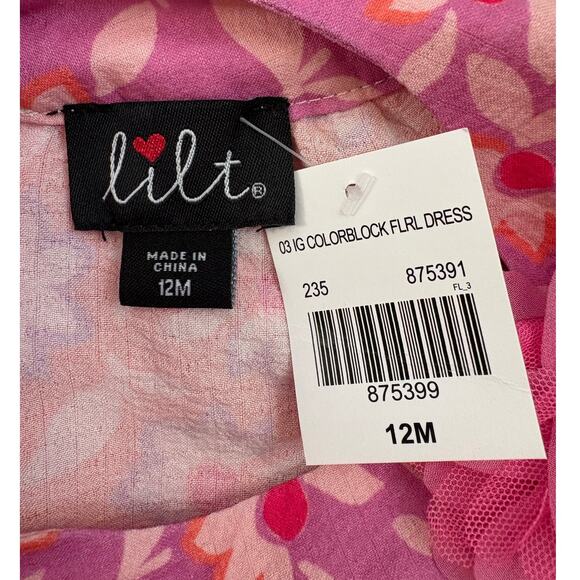 New Lilt Colorblock Floral Dress 12M - Picture 4 of 4